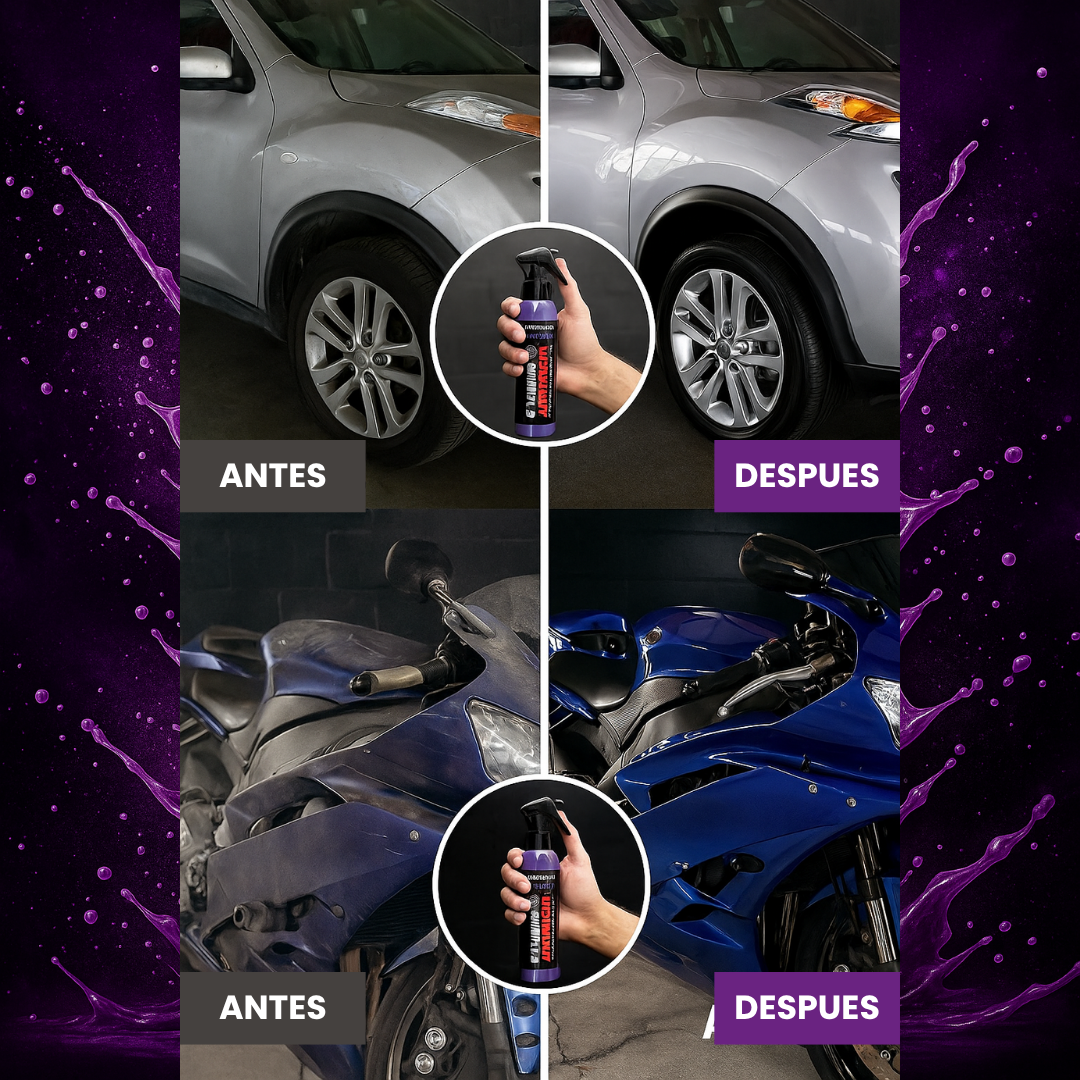 Shine Armor™ - Spray Premium Cerámico CERA RESTAURADORA DE PINTURA, BRILLO Y ELIMINA RASGUÑOS