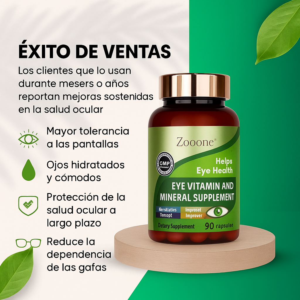 ZOOONE® - Suplemento de Vitaminas y minerales de luteína y zeaxantina para los ojos